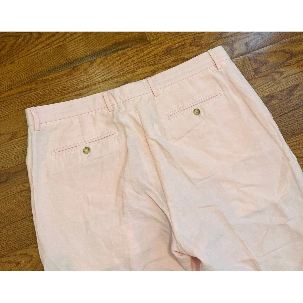 Vineyard Vines Clubhouse Linen Silk Pants Mens 38x32 Pink Summer Golf Preppy